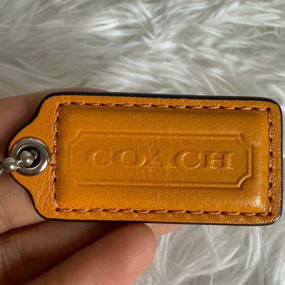 2" COACH Orange Fob Bag Charm Hang tag Hangtag - Picture 1 of 2
